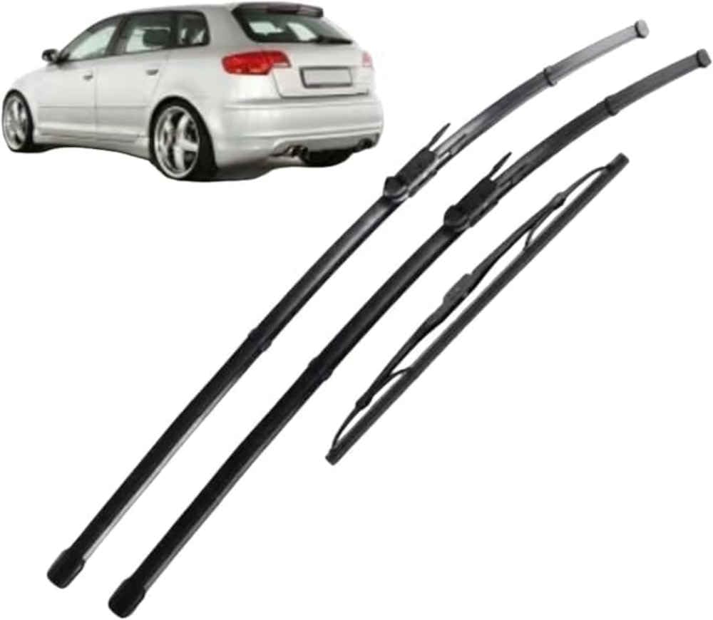 NYSLDSCO Premium Exact Fit Windscreen Wiper Blades for Audi A3 2006-2011 2012 24+19+13in Durable Natural Rubber Easy Fit for a Quiet and Streak Free Wipe
