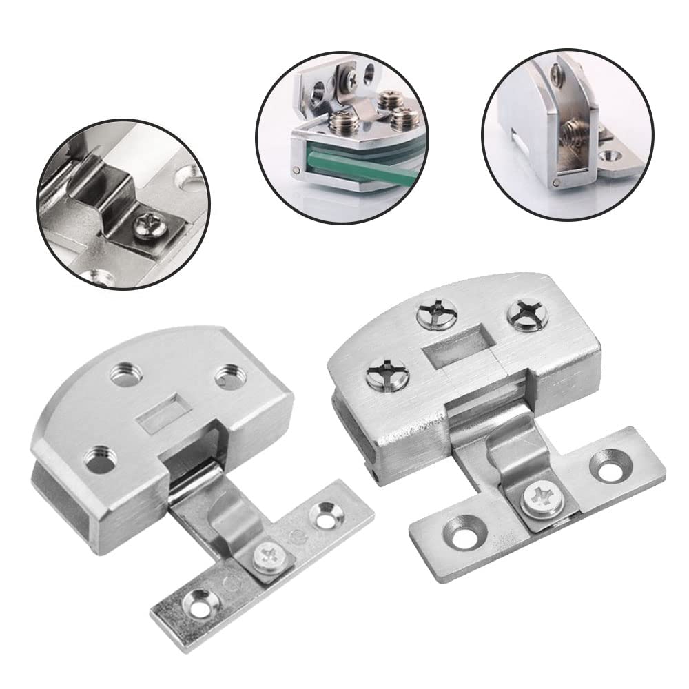4x Glasscharniere Aus Zink - Ohne Bohren Für Glastüren & Vitrinen