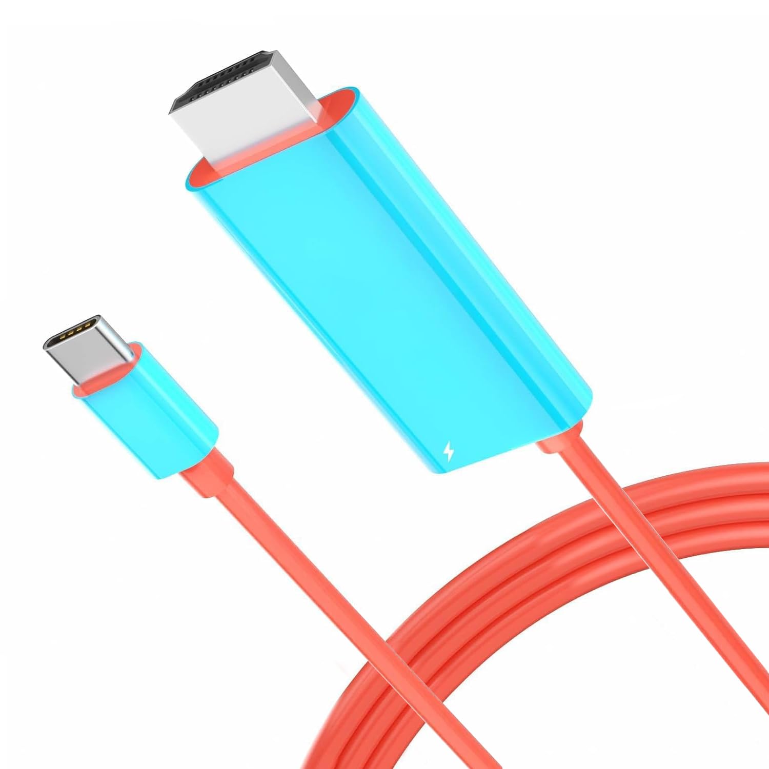 Juseisin 2M Charger Cable Compatible with Switch & Switch OLED, USB C to HDMI, 4K TV Adapter Cord with 100W PD Charging Port, Portable Dock