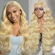 30 Inch 613 Lace Front Wig Human Hair Body Wave Blonde Wigs Human Hair 200% Density 13x5 HD Full Frontal Glueless Human Hair Wigs For Women Baby Hair