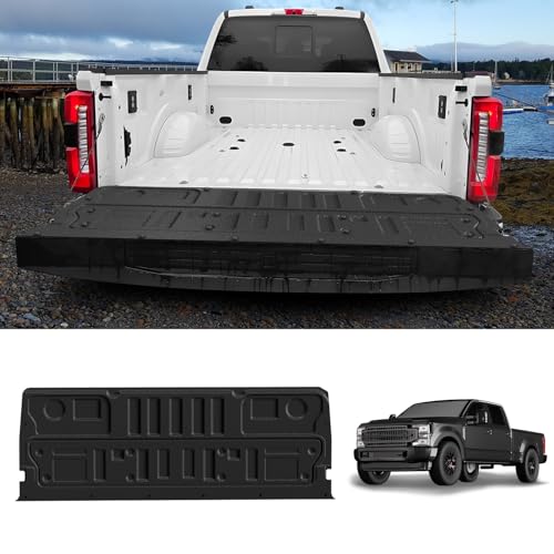 Image of LASFIT Truck Tailgate Mat for Ford Super Duty F250 F350 F450 2026 2025 2024 2023 Truck Bed (Not Fit Optional with Tailgate Step) All Weather Protector TPE Tailgate Liner,1pc Black
