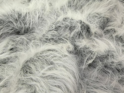 Minerva Grey Plain Long Pile Fur Fabric - Per Metre