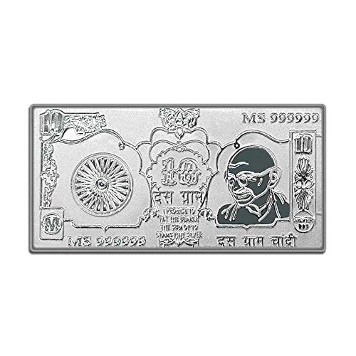 99.9% Pure Silver Currency Bar/Note (10 Grm)