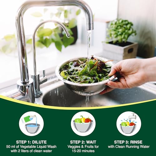 Image of Natural Vegetable & Fruit Wash Liquid | Plant-Based Cleaner with Citrus & Tulsi Enzymes | Odorless, Free from Harsh Chemicals, Safe for Babies & Pets | Pack of 3 | 500ml