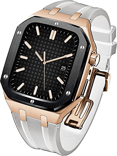 Bracelet iWatch caoutchouc anti-choc et boîtier acier protège écran Apple Watch 45 mm