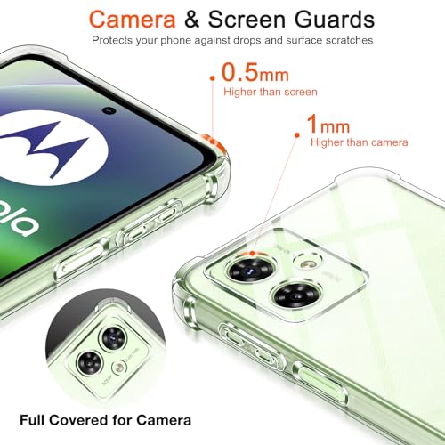 Image of Bumper Back Cover Case Transparent for Motorola Moto G54 5G /G64 5G | Four Corners Protection | Camera Protection | Soft Silicone Rubber Gel Material