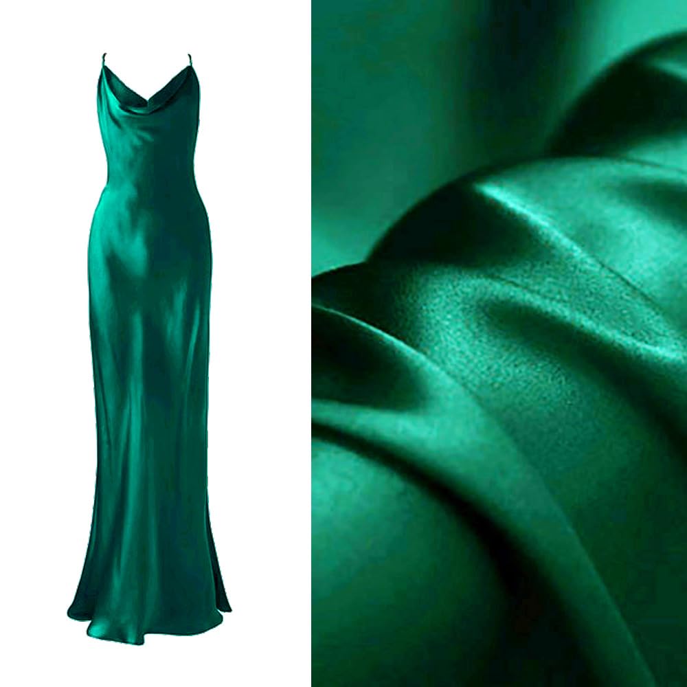 CISULI Silk Stretch Satin 95% Silk+5% Spandex 16 Momme 140cm Width Chinese Silk Supplier Satin Dress Fabric (61)