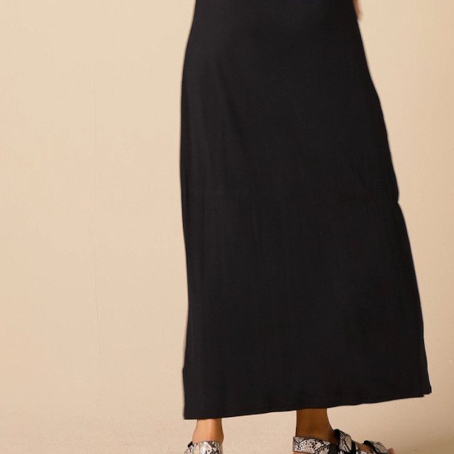black sweater dress maxi Black Knitted Side Slit Midi Dress