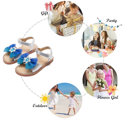 Image of Felix & Flora Toddler Girl Sandals - Little Girl Easter Dress Shoes Lightweight Open Toe Beach Holiday Flats