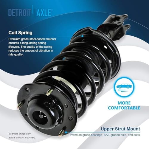 Image of Detroit Axle - 10pc Struts Shocks Kit for Chevrolet Malibu Maxx Pontiac G6 Saturn Aura, Front Struts with Coil Spring Sway Bars Wheel Lug Nuts Rear Shock Absorbers Replacement Suspension