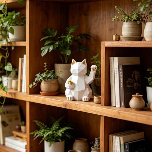 Statuettes de chat géométrique en résine de qualité supérieure pour maison - 3