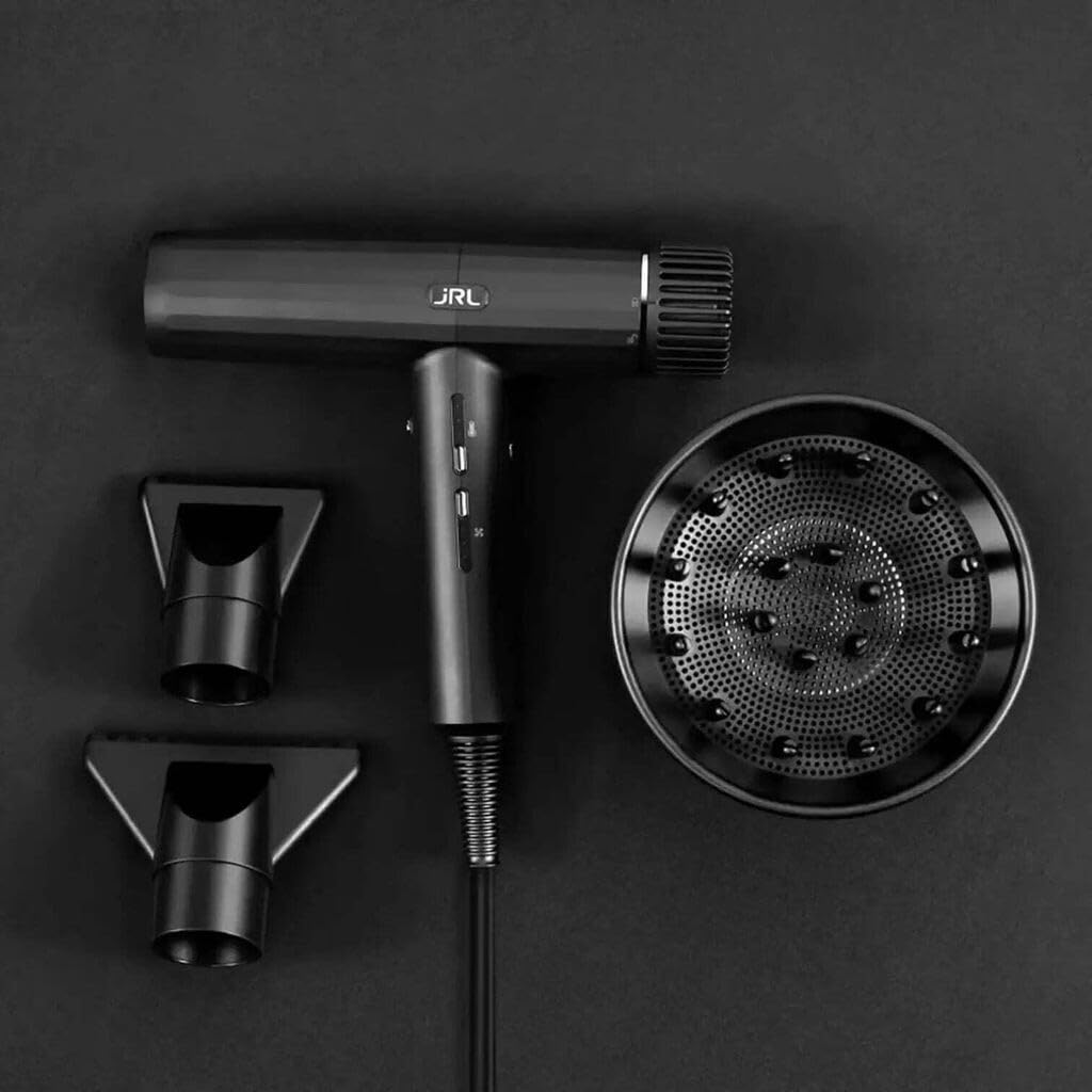 JRL Diamante, Profi Haarschneider, Barber, Trimmer, Haartrockner, Vortice, Friseur Set, Schwarz, Profi Friseur, Barber Zubehör. (Schwarz)
