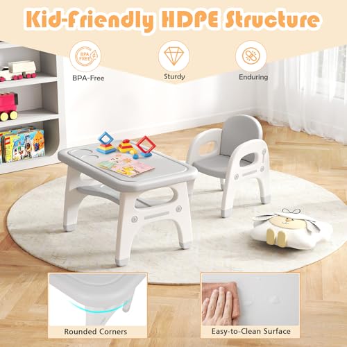 Honeyjoykidstableandchairsetdinosaurshapechildrenactivitytableand1chairforartcraftbuildingblocks2piecetoddlerfurnituresetfordaycareplayroomgiftforboysgirlsgray Urban Country Home Decor Honey joy kids table and chair set dinosaur shape children activity table and 1 chair for art craft building blocks 2 piece toddler furniture set for daycare playroom gift for boys girls gray urban country home decor