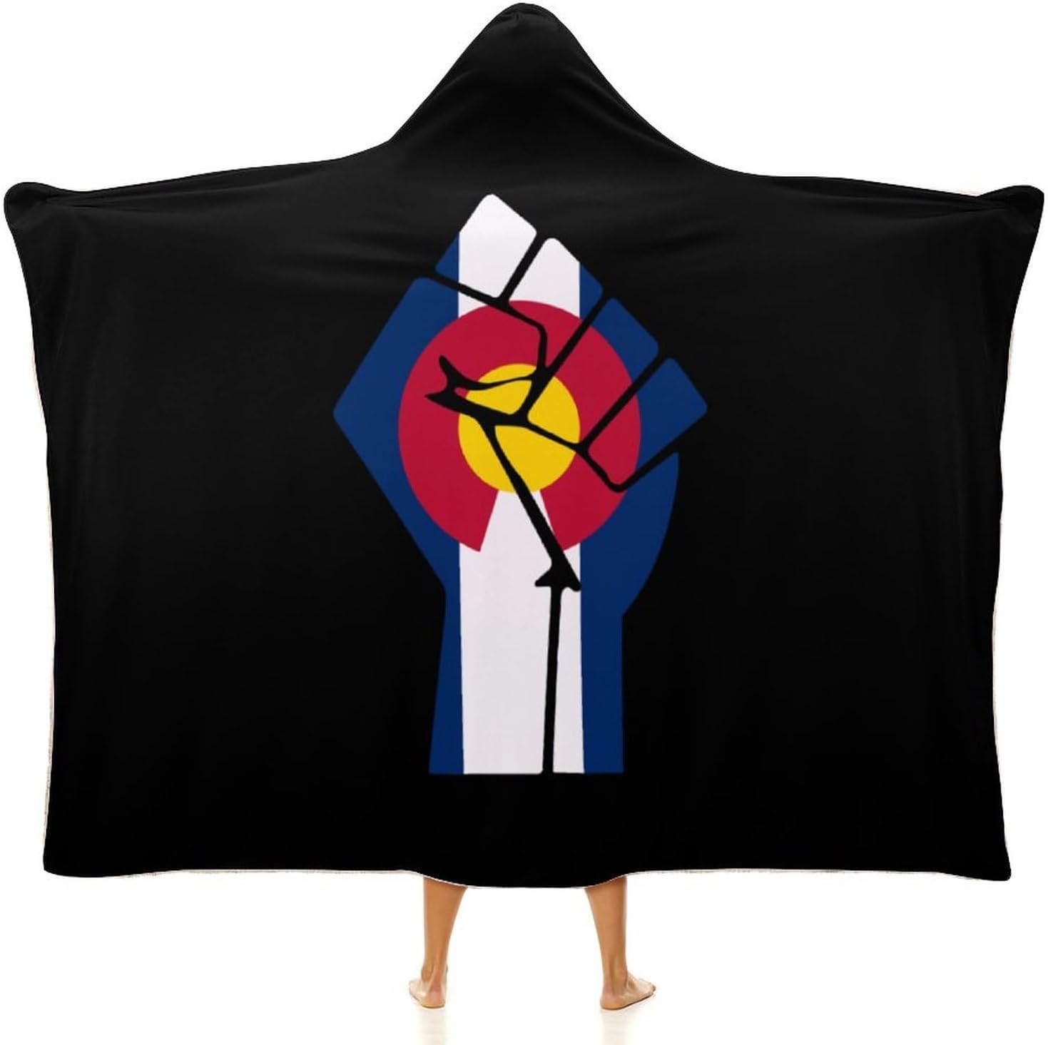 Colorado Flag Resist Fashion Wearable Blanket Hoodie Fleece Throw Cloak Robe Unisex