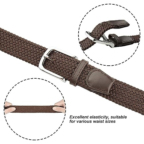 Elastic Braided Belt for Men - Stretch Canvas Woven Casual Waist Band Web Belt 41" for Work Travel Sports Men Women4