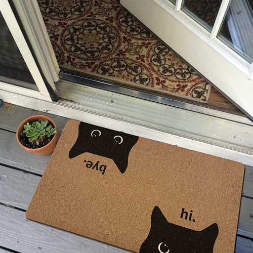 Cute Black Cat Welcome Mat - 30x17in Indoor/Outdoor Decor - Image 6