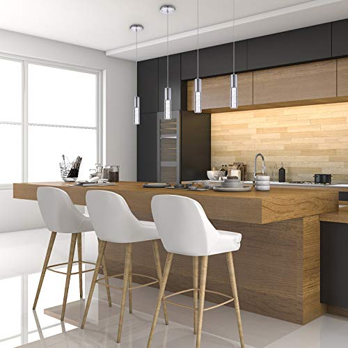 Elli-Riz Pendant Lights, Integrated Led 3000K Warm Light Pendant Light Fixtures Upgrade Durable Pendant Lighting For Kitchen Island, Premium Bubble Glass Chromed Finished Modern Pendant Light, 2 Pack #TOP5