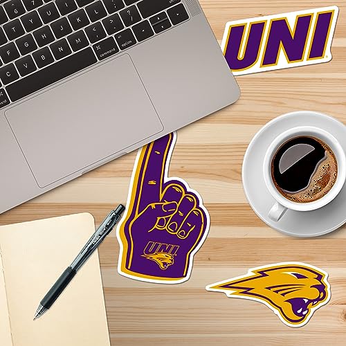 Image of University of Northern Iowa 8ct Vinyl Large Deluxe Stickers Variety Pack - Laptop, Water Bottle, Scrapbooking, Tablet, Skateboard, Indoor /Outdoor - Set of 8