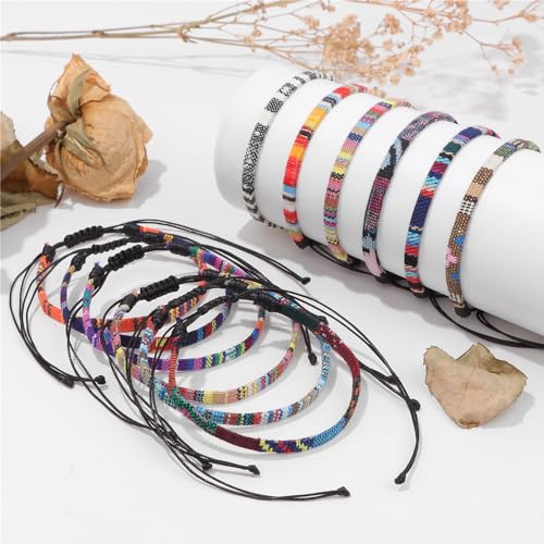 RXKFIGX 12 Pcs Surfer Beach Bracelets Bracelet Friendship Bracelet Handmade Wrap Friendship Braided Bracelet Boho Bracelets for Women for Men & Women Wristbands Christmas Thanksgiving Favors - Image 3