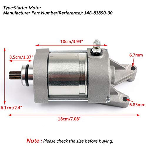 Artudatech Starter Motor Engine Starting for Yamaha YZF R1 R1 2009-2014 2013 14B-81890-00