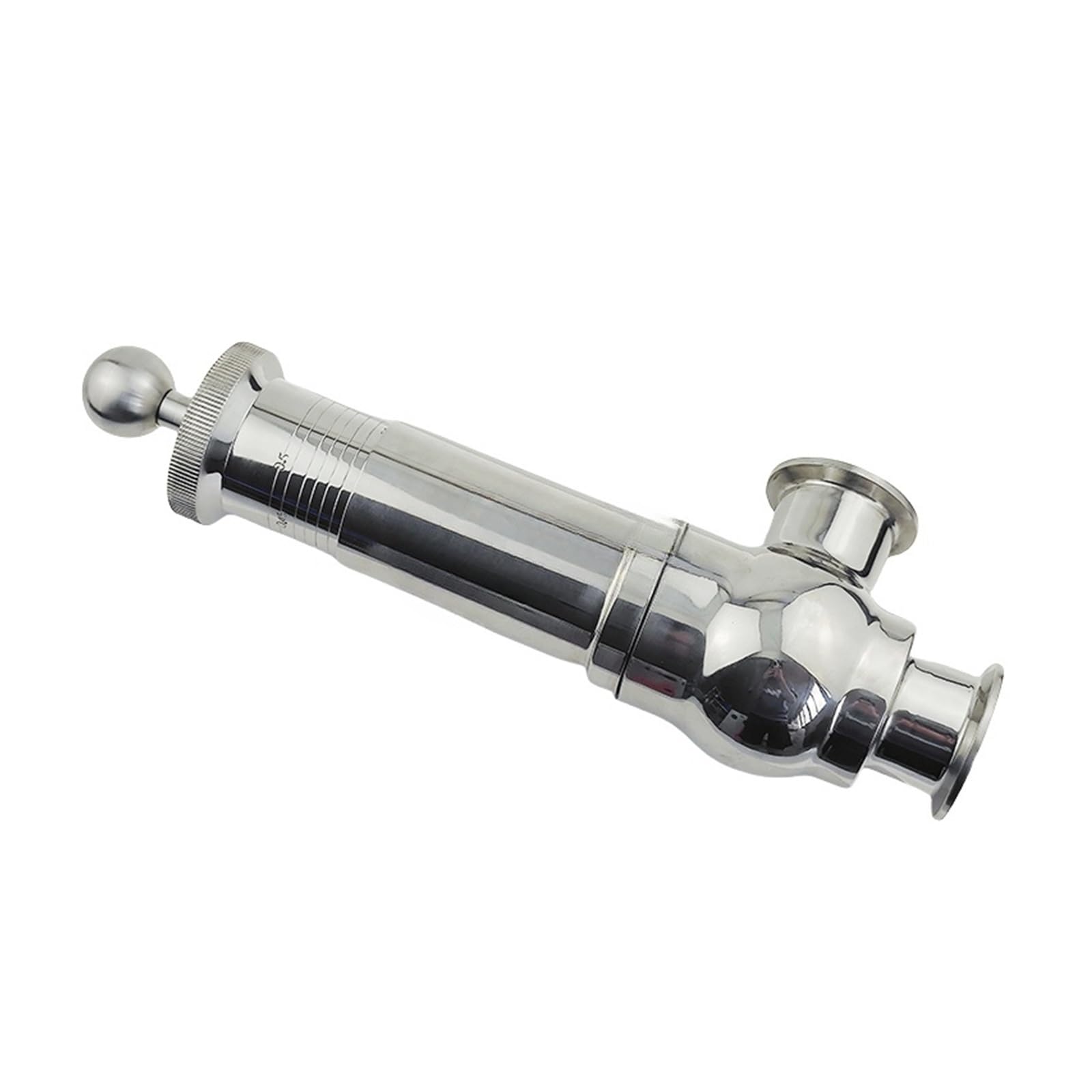 KOSBO Válvula de Seguridad de Triple Abrazadera de 1,5", diámetro Exterior de tubería de 25 mm a 38 mm (1"), válvula de Escape de Acero Inoxidable con Escala(1",Sus 304)