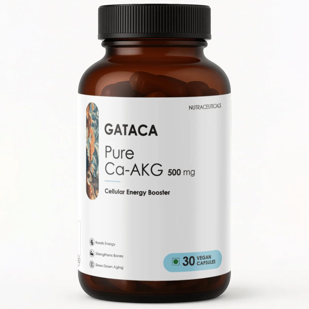 GATACA Pure Ca-AKG 500 mg Capsules for Cellular Energy & Healthy Aging | Calcium Alpha Ketoglutarate Supplement | Supports Mitochondrial Energy, Longevity & Vitality | 30 Vegan Capsules-image-23