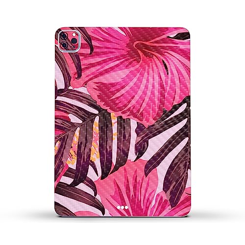 Image of MightySkins Carbon Fiber Skin Compatible with Apple iPad Pro 11 inch M2 4th Gen (2022) Full Wrap Kit - Tropical Pink | Protective, Durable Textured Carbon Fiber Finish | Easy to Apply | Made in The USA