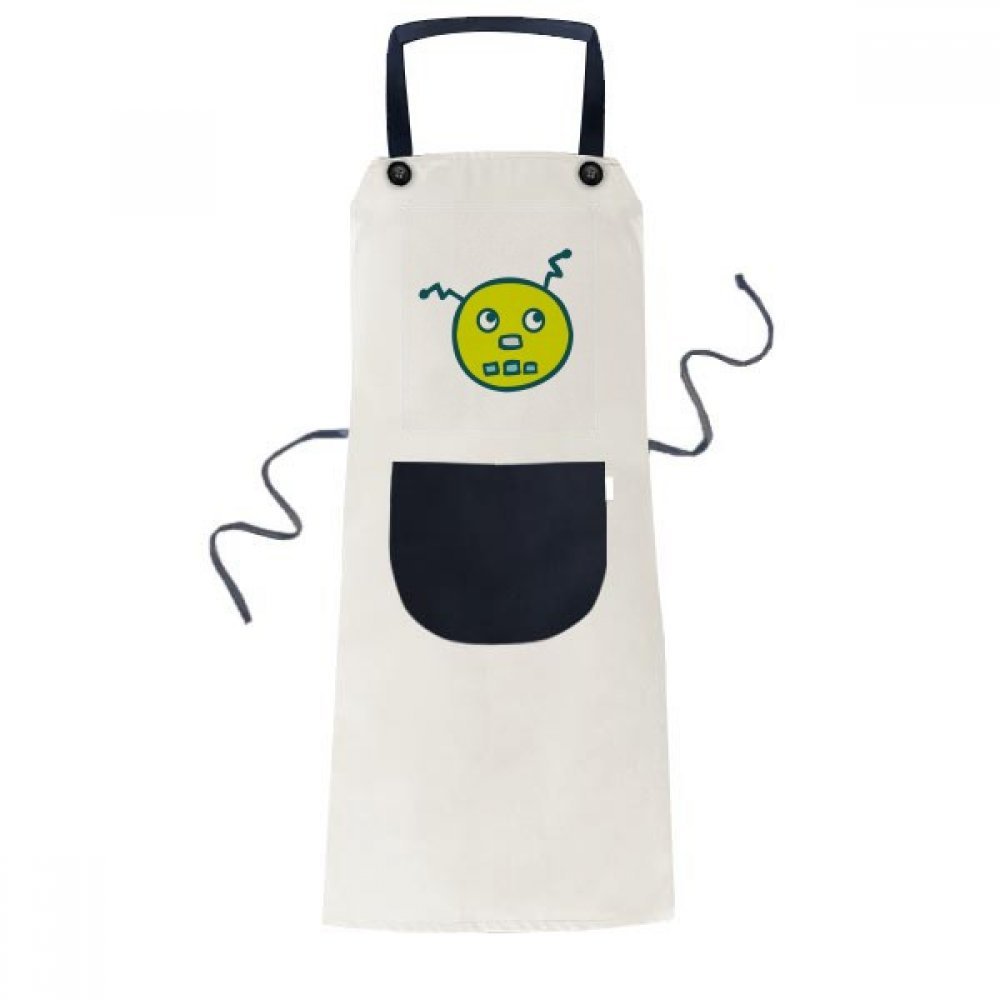 Tablier de cuisine Alien Robot beige avec poche, le cadeau idéal pour chef