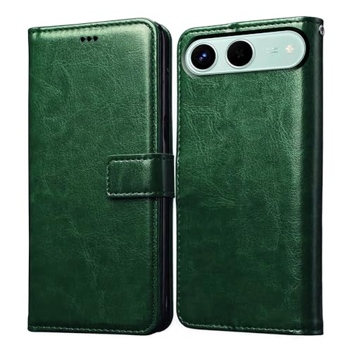Image of Flip Cover Back Case for Tecno Spark Go 5G | Premium Leather Finish | Inbuilt Pockets & Stand | Flip Cover Back Case for Tecno Spark Go 5G (Green)
