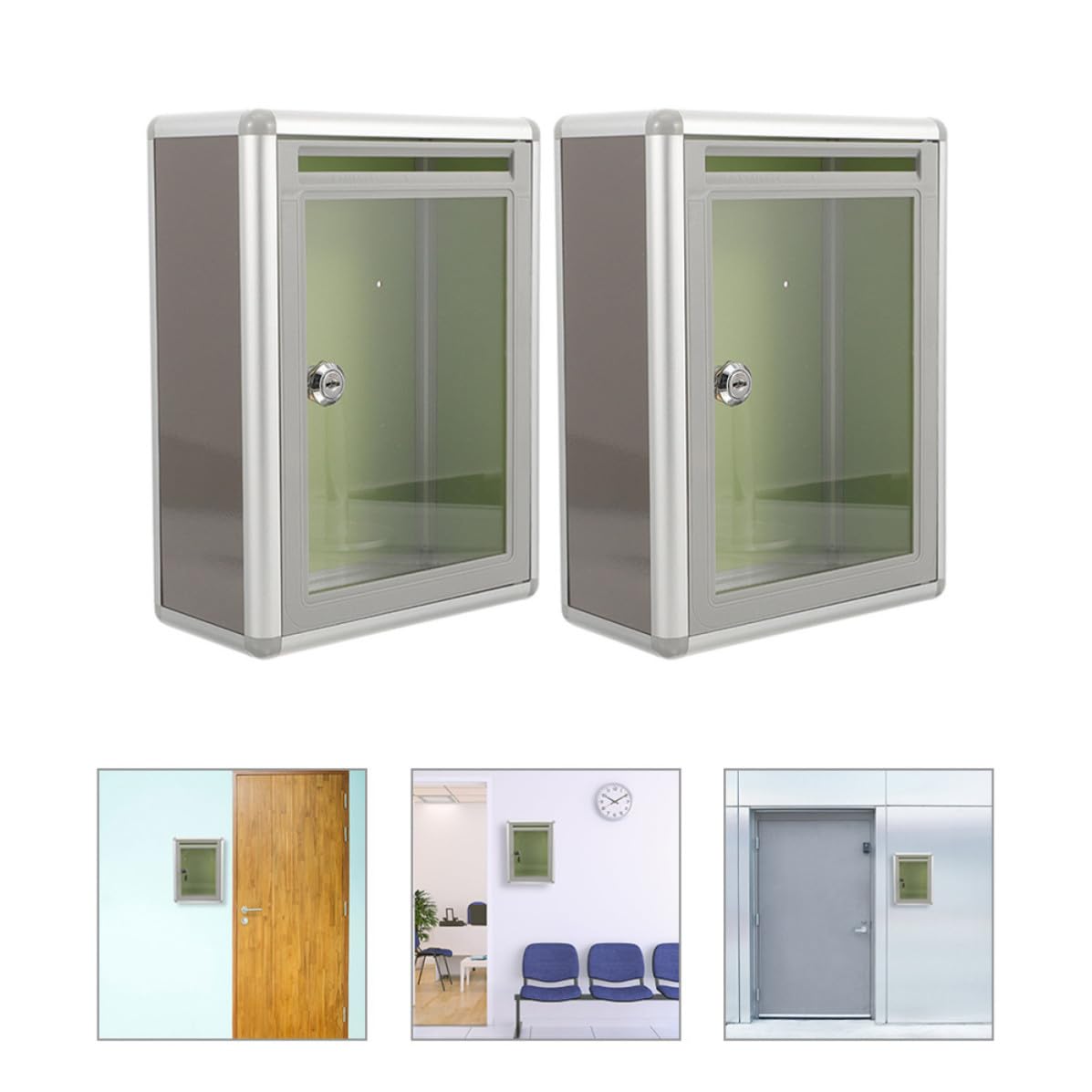 2 Piezas Buzón de Sugerencias de Oficina Transparente
