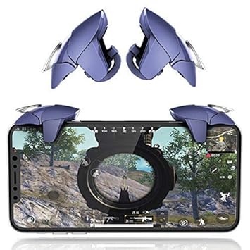 CQLEK New Shark Model PUBG Metal Triggers Cum Gamepad Joystick for All Smarphones - (Deep Blue)