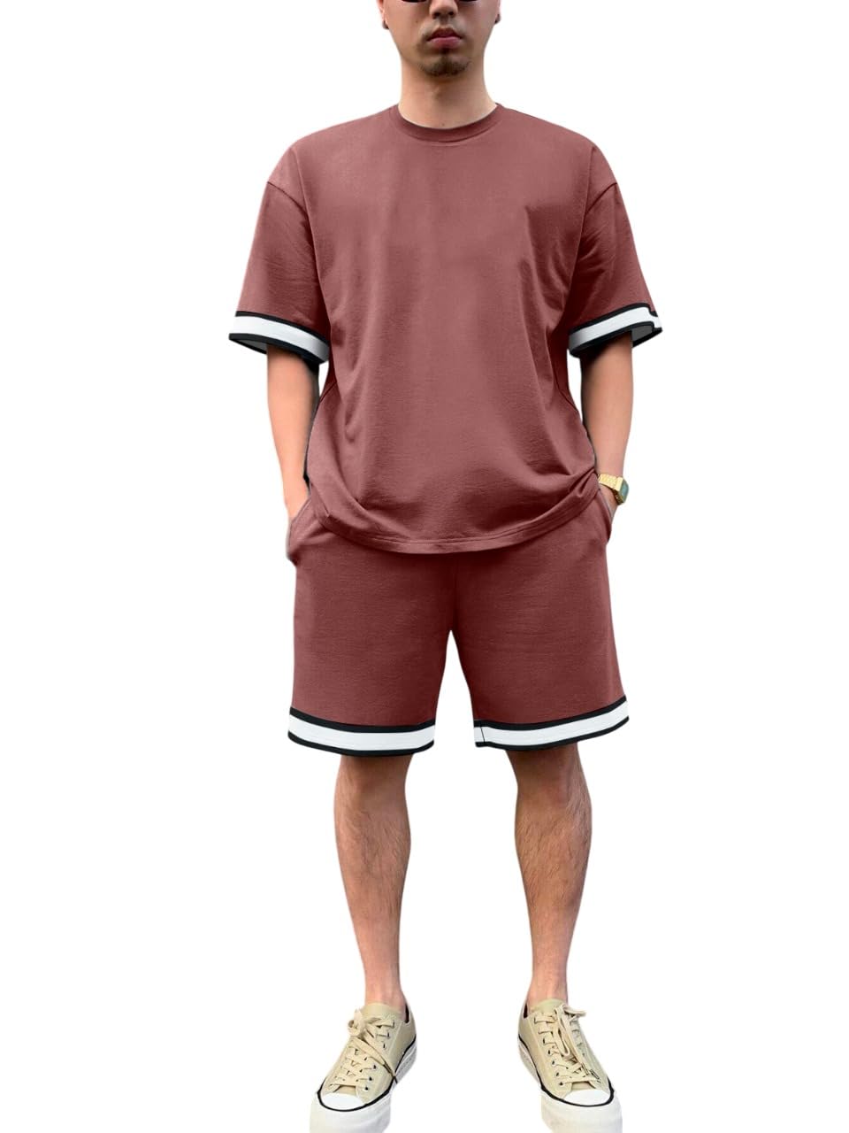 spense clothing Men Solid Cotton Cordset and Nightsuit Strip Design-picture-23