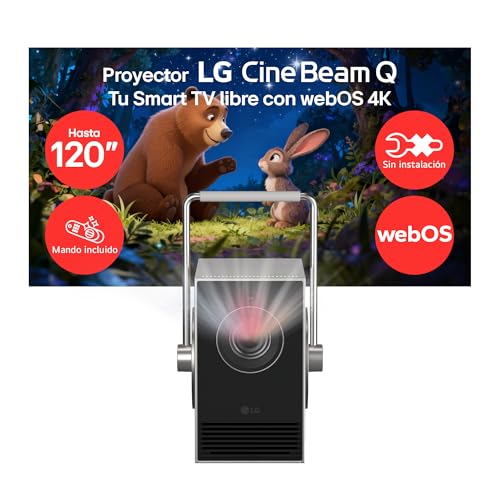 Miniatura 2 de LG PU600U - Proyector CineBeam 4K UHD, Láser 3 Ch (RGB), Smart TV WebOS 24, Brillo 600 Lúmenes, HDR10 y HLG, Pantalla hasta 120", AirPlay 2 y Screen Share, Bluetooth, Plata/Negro