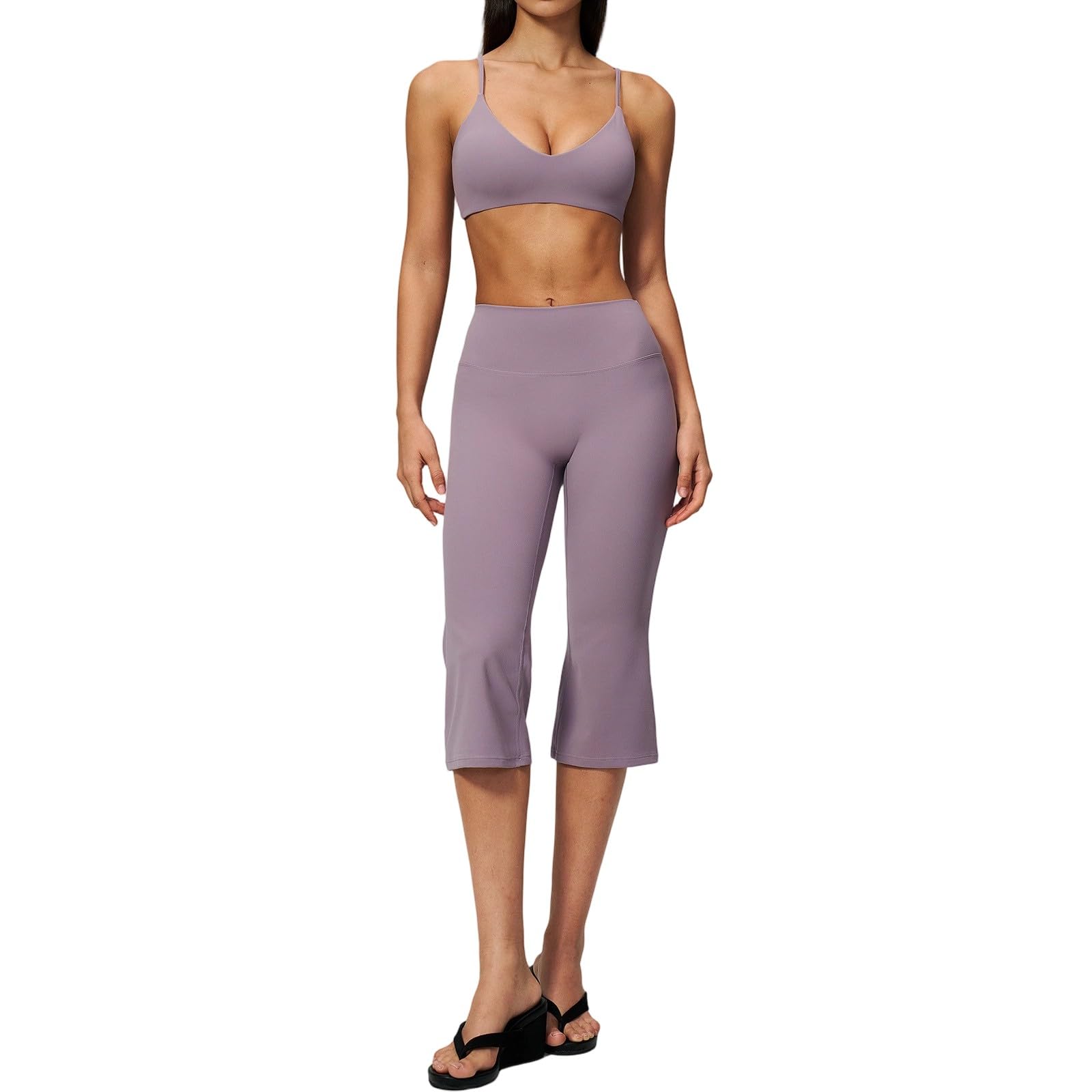 Leggings a 3/4 da donna, estivi, capri, elastici, opachi, lunghi, sportivi, in cotone, a vita alta, per il tempo libero, comodi, taglie forti