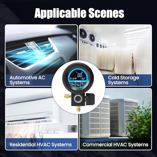 Manómetro digital para HVAC con LCD para 24 refrigerantes miniatura 7