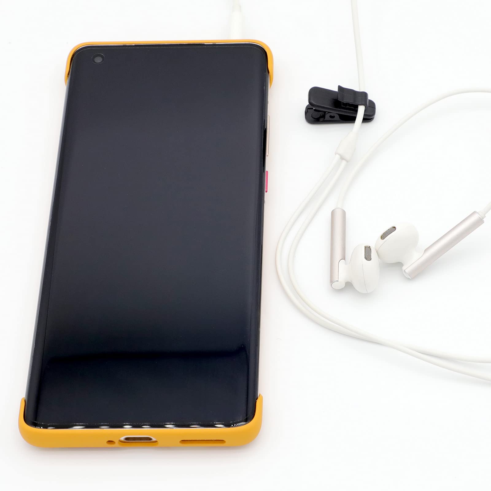 MUZHI Headphone Clip,Small Cable Clothing Clips,Earbud Clip to Keep Earphone/Microphone Cord in Place for 1.5mm Wire Diameter Round Wire Earphone 1 Inch Length,20Pcs (Black)