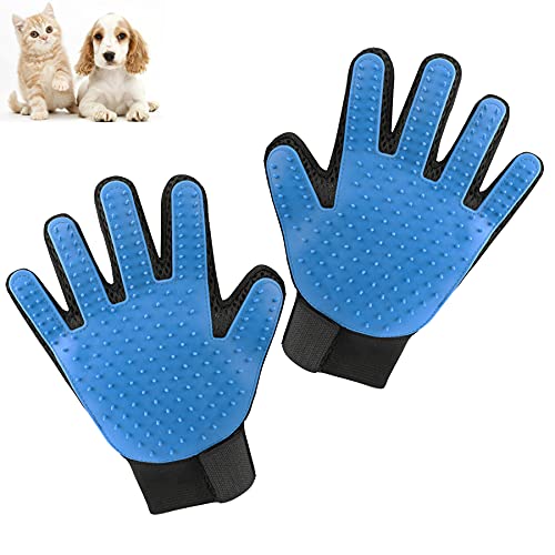 KUKFODY Dog Grooming Gloves,Cat Pet Hair Remover,Cat Pets Dog Grooming Gloves, Pet Cat Dog Hair Removal Product,Gentle Deshedding Brush Glove Enhanced & Efficient Pet Hair Remover Gloves (Pair)