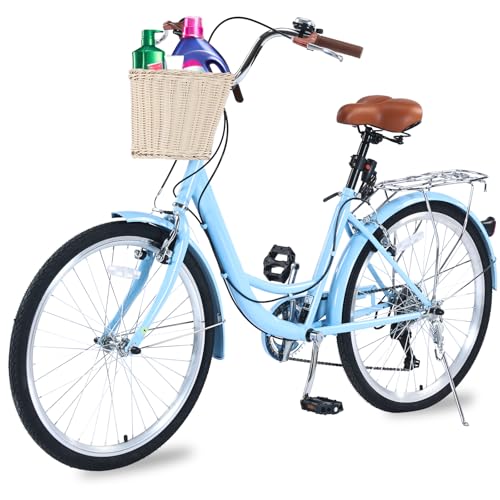 WYUEEEE Women’s Beach Cruiser Bike, 24
