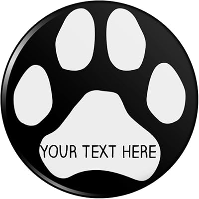 Personalized Custom Paw Print 1 Line Pinback Button Pin