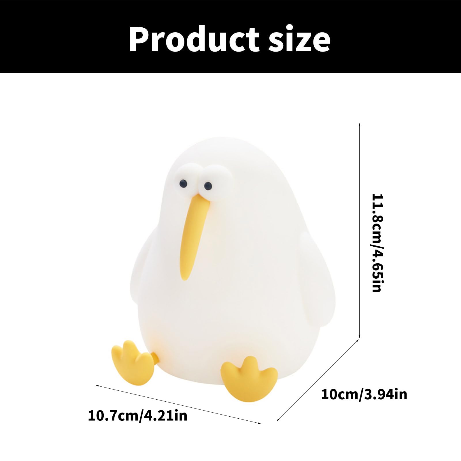 Lampada a LED in Silicone Luce Notturna Uccello Modello Touch Nursery Light Ricaricabile 3 Gear Dimmable Baby Night Lamp