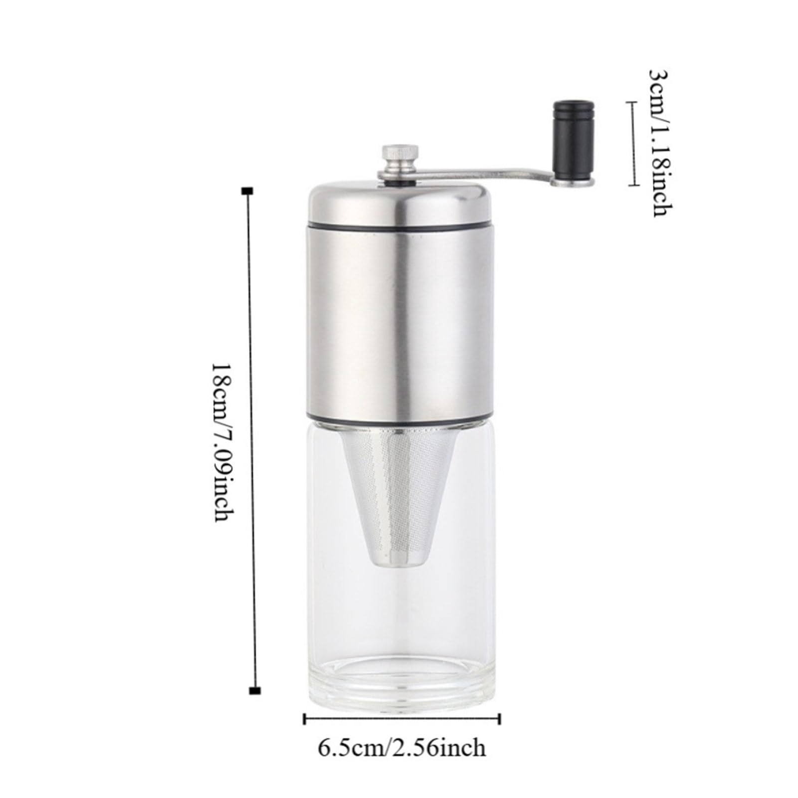 Compatibile con macinacaffè manuale 2 in 1 a manovella macinatrice for filtri, nucleo in ceramica, ruvidità regolabile
