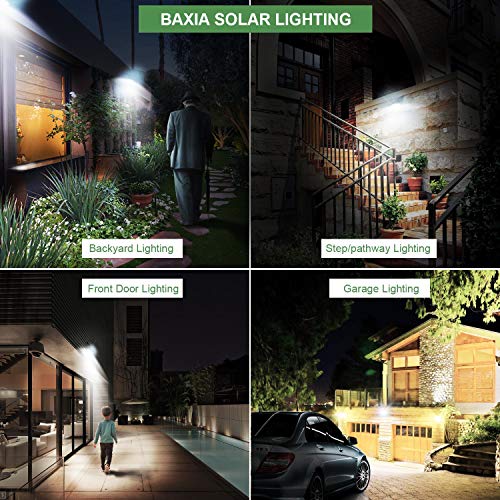 BAXIA TECHNOLOGY Solar Lights Outdoor, 100 LED Solar Motion Sensor Lights with Wide Angle, Upgraded Waterproof Super Bright Security Solar Wall Lights for Garden, Fence, Front Door, Yard, [2 Pack]
