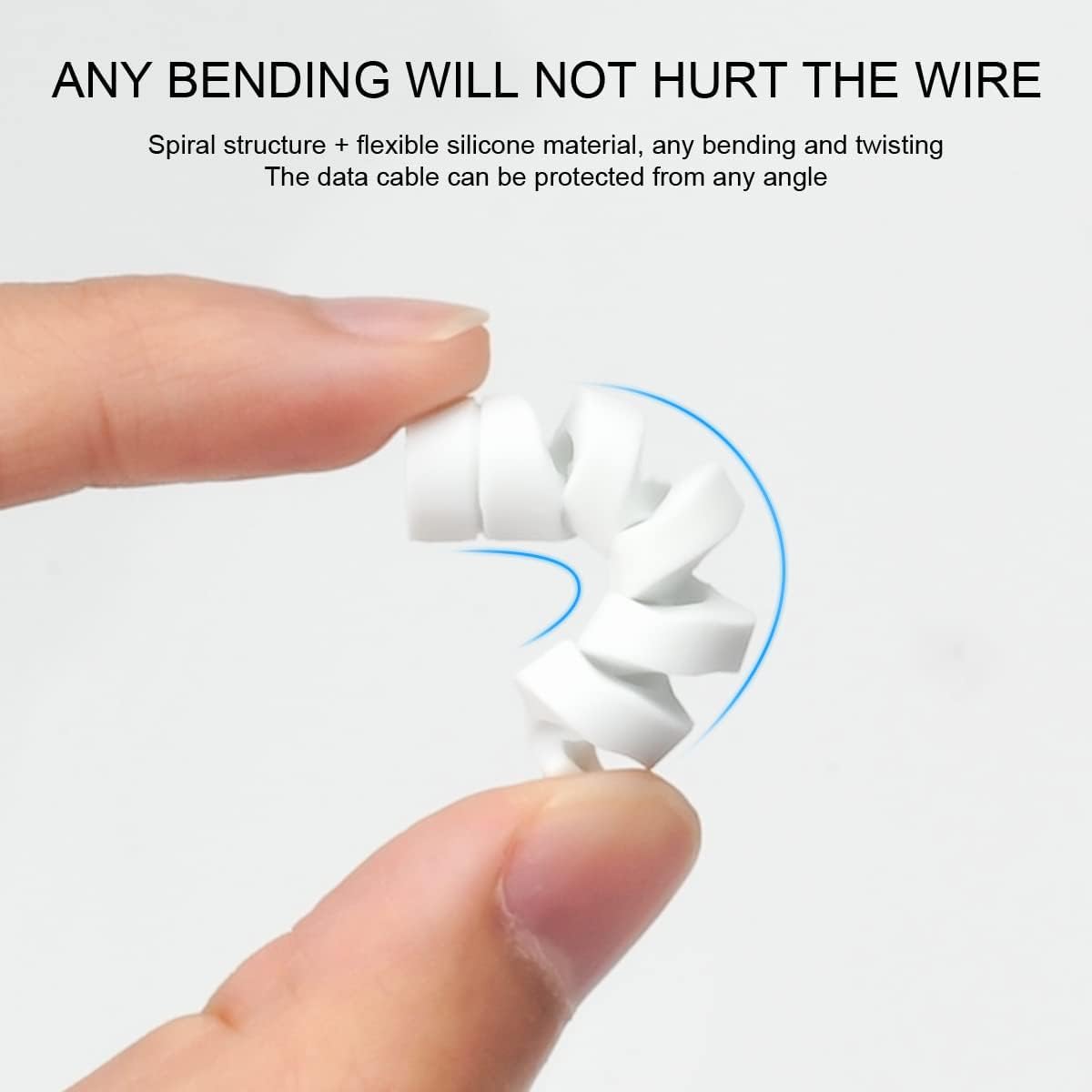 Happy Trend 4 Adet Spiral Esnek Silikon Kablo Koruyucu iPhone - Micro USB ve TYPE-C ve Diğer Tüm Kablolar İçin Uygun Kablo Koruyucu 4 Farklı Renk