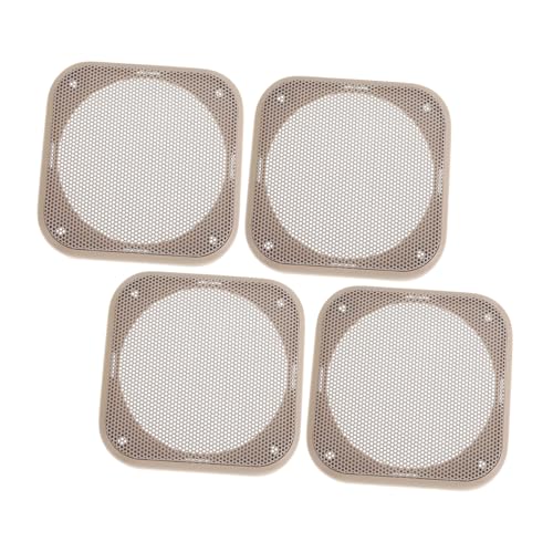 Operitacx 4個車用方形スピーカーグリルカバー メッシュ保護ネット 防塵サブウーファーガード 取付簡単 音響保持 車載オーディオ用