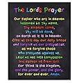 Lords Prayer Wall Decor - Religious Decor - Christian Scripture Wall Art - Catholic Gifts for Bible Study, Church, Sunday School, Boys Room, Boys Bedroom - Blessed Inspirational Gift for Son, Kids