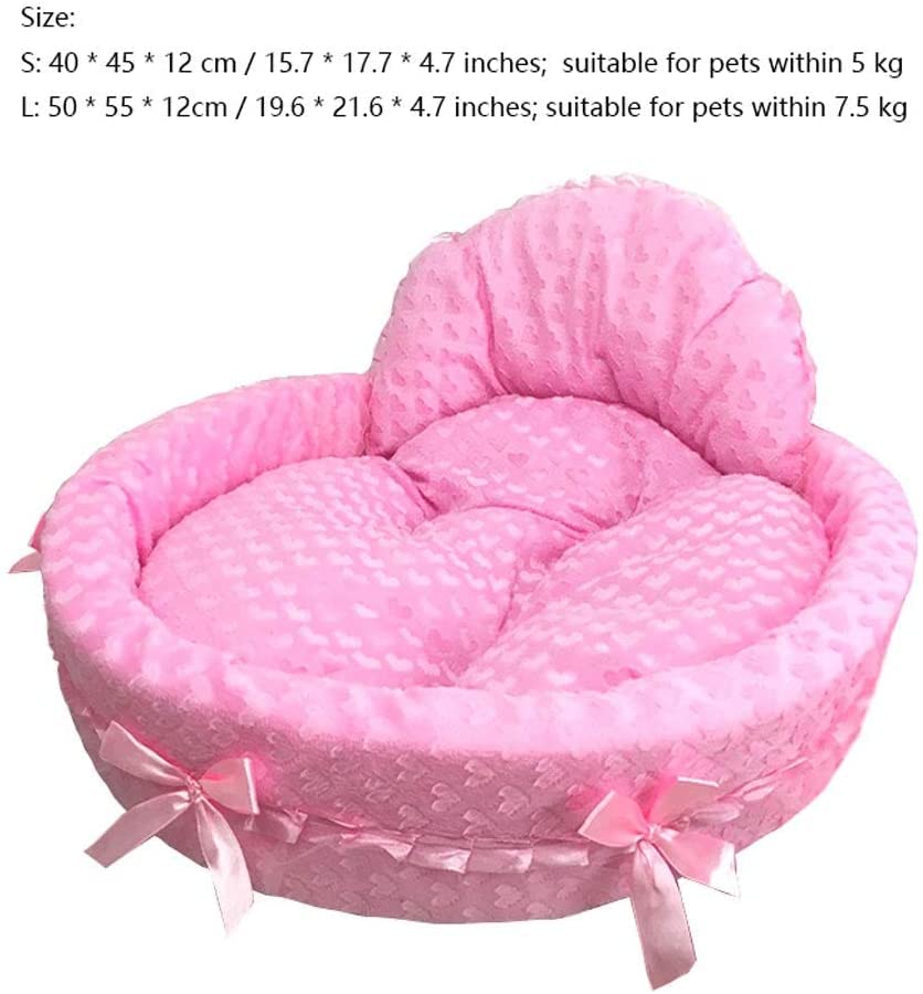 Hollypet Haustierbett Small – Weiches Nest Für Katzen & Kleine Hunde, Ca. 56x56 Cm, Rose