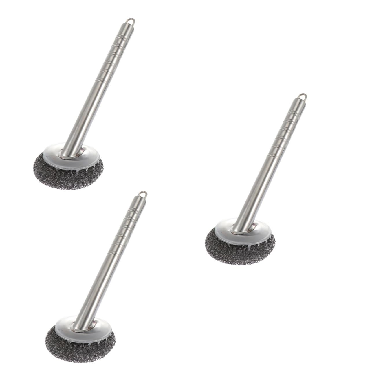 Healeved 3piezas Cepillo De Limpieza De Acero Inoxidable para Cocina Herramienta De Limpieza Eficaz para Ollas y Sartenes Diseño Mango y Esfera De Malla Densa para De Menaje De Cocina