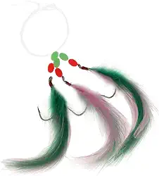 10 iscas de pesca com saia de cavala - aço carbono, penas artificiais - para pegar mais peixes, ótimo para marlin, robalo, cavala - 4 cores elegantes - iscas de isca de pesca