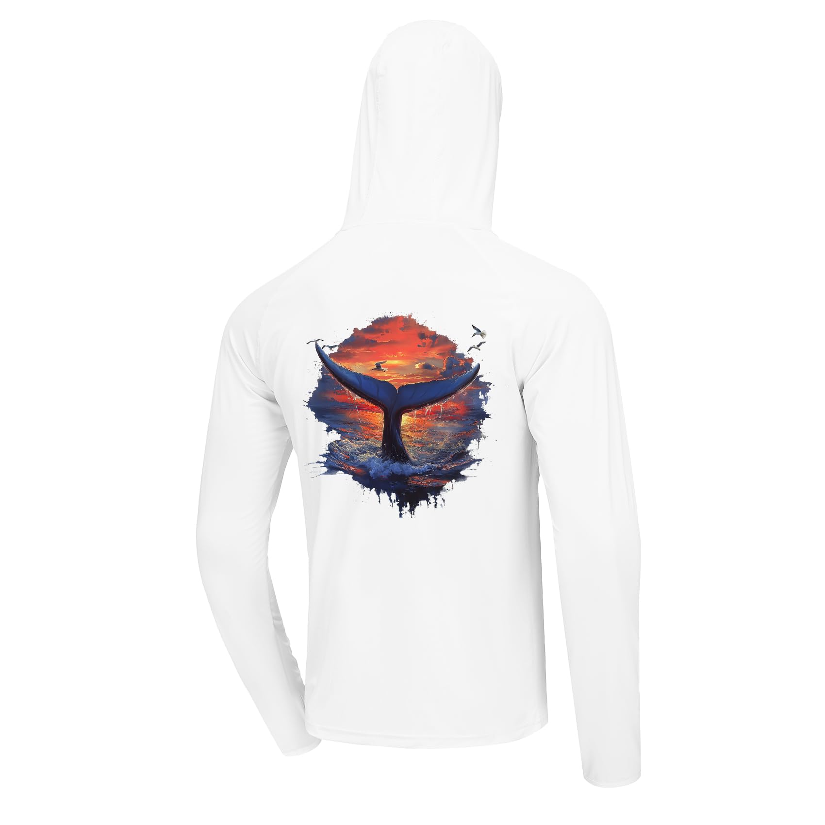 UPF 50+ Sun Protection Hoodie Shirt Rash Guard Long Sleeve Shirt#1012