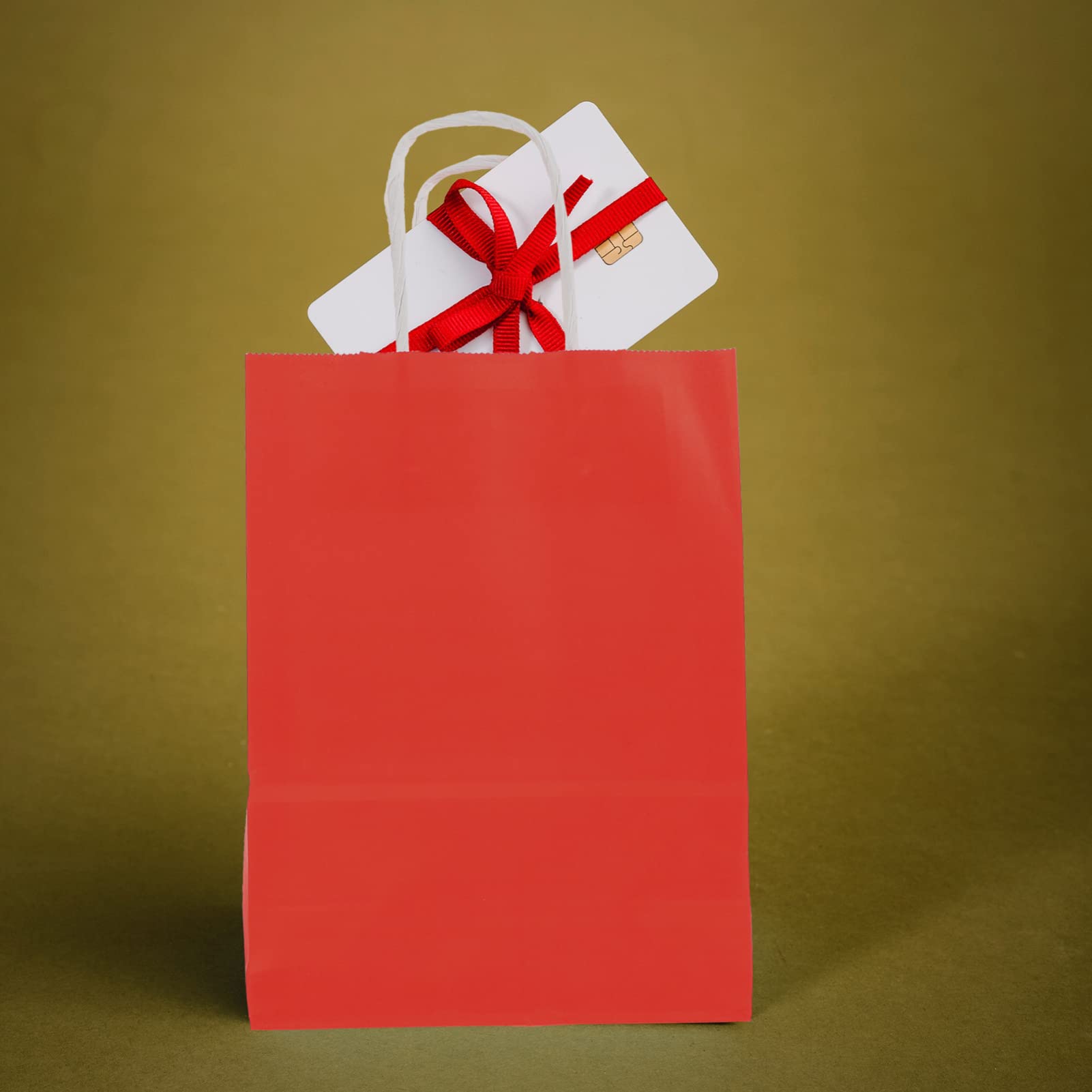 NOLITOY 25 Piezas Bolsas de Obsequio de Papel Kraft Rojas Unidades para Fiestas Navideñas Bolsas para Guardar Dulces para Regalos de Festivales Uso Eventos de Año